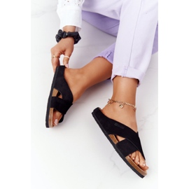 Chinelos com perfil de camurça Big Star HH274640 Preto 2