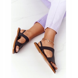 Sandálias de couro com punho Big Star HH274715 pretas preto 1