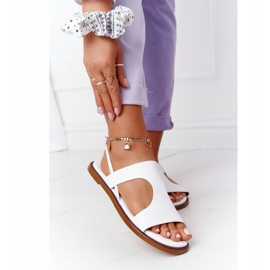 Sandálias de couro com punho Big Star HH274717 branco 2