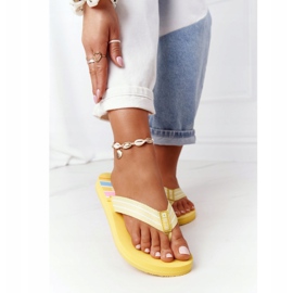 Chinelos femininos Big Star HH274A055 amarelo 2