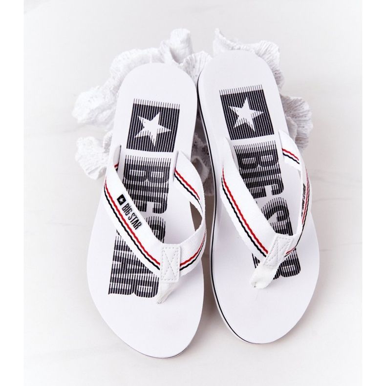 Chinelos femininos Big Star HH274A062 branco 1
