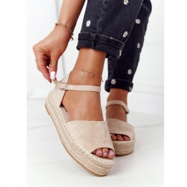 Sandálias bege Megara na plataforma trançada 2