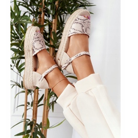 Sandálias na plataforma com padrão de cobra bege trançado Megara castanho 1