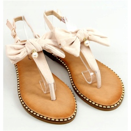Chinelos com laço bege N-102 Beige 1