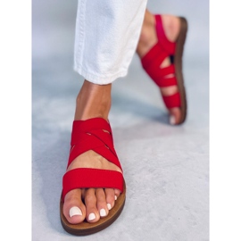 Sandálias com tiras de borracha vermelho 9225 Vermelho 3