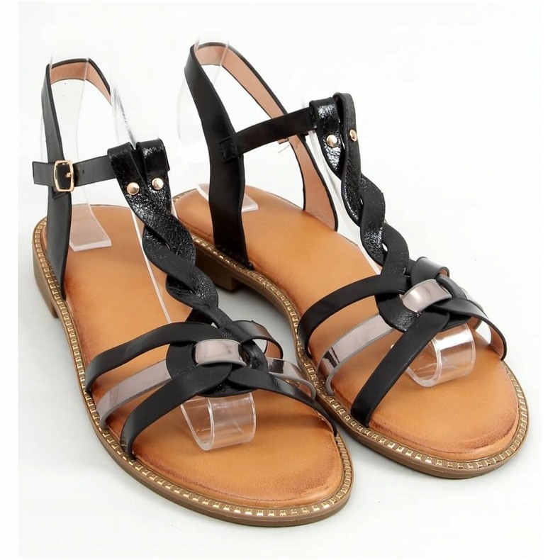 Sandálias pretas femininas C43 pretas preto 1