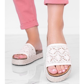 Chinelos de renda bege Glam Shape 1