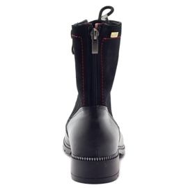 Botas de couro para mulheres Kazkobut 2809 botas pretas preto vermelho 3