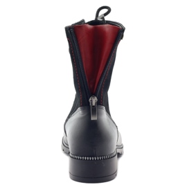Botas de couro para mulheres Kazkobut 2809 botas pretas preto vermelho 4