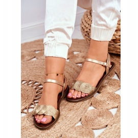 S.Barski Sandálias lisas femininas Gold Barski Humanity dourado 1