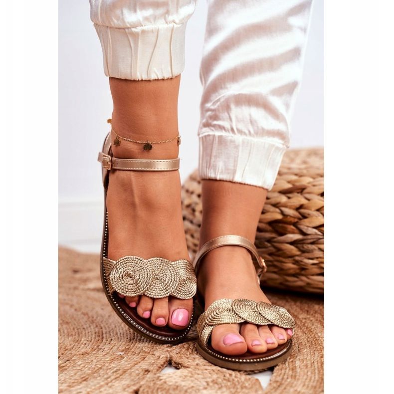 S.Barski Sandálias lisas femininas Gold Barski Humanity dourado 2