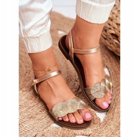 S.Barski Sandálias lisas femininas Gold Barski Humanity dourado 3