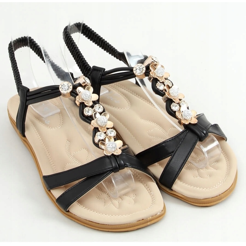 Sandálias femininas negras CT-153 Preto 1