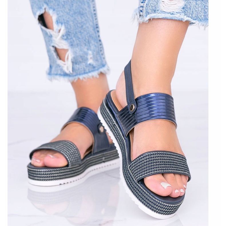 Sandálias azul-marinho com sola robusta Senorita azul marinho 1