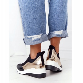 PE1 Sapatilhas Wedge Black e Gold City Beat preto 2