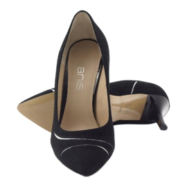 Bombas para mulheres estiletes Anis 4474 preto prata 3