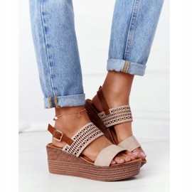 S.Barski Sandálias de cunha a céu aberto S. Barski GD-47 Bege 1