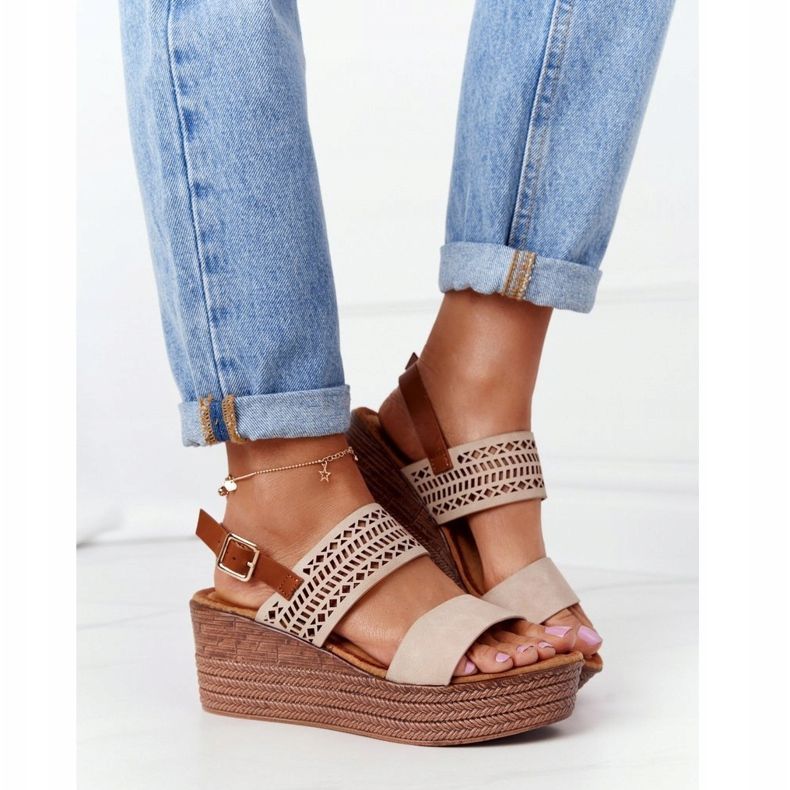 S.Barski Sandálias de cunha a céu aberto S. Barski GD-47 Bege 1