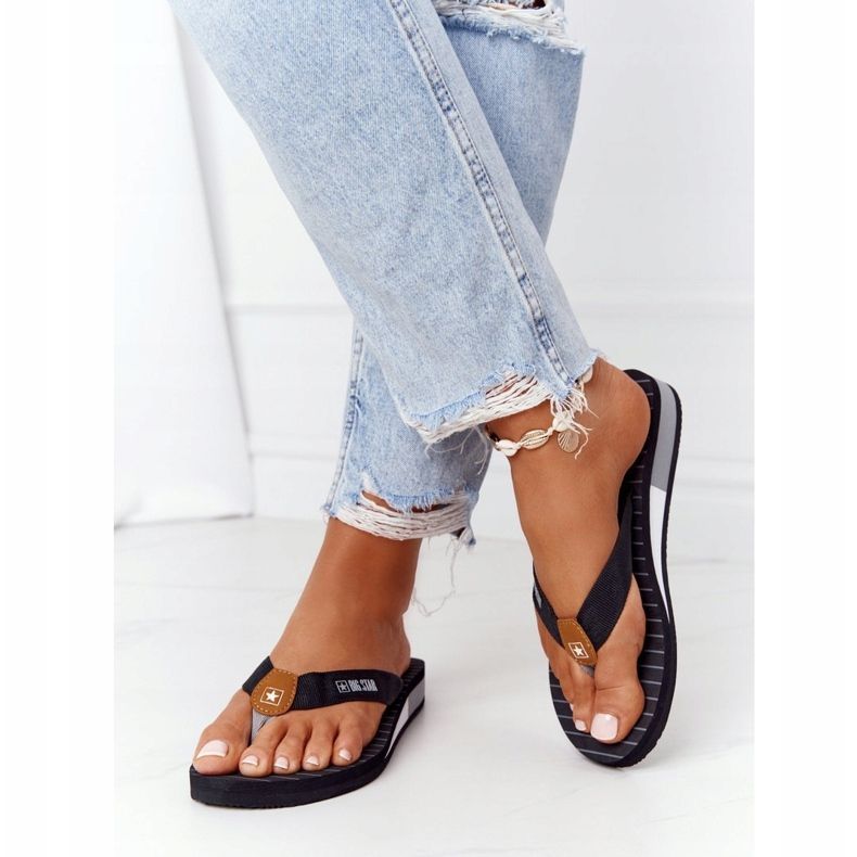 Chinelos femininos Big Star DD274A247 preto 2