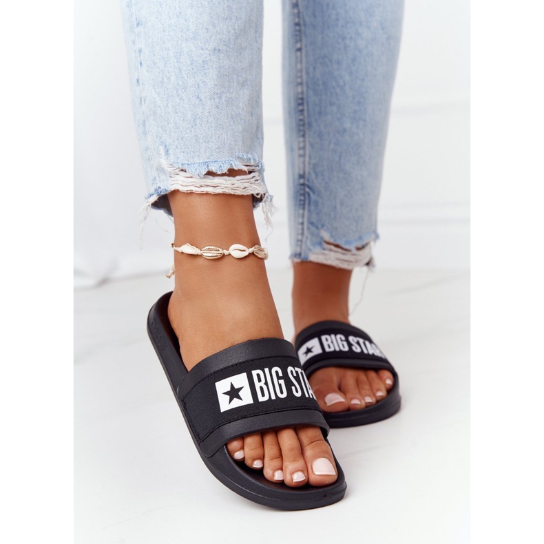 Chinelos femininos Big Star HH274A013 pretos 2