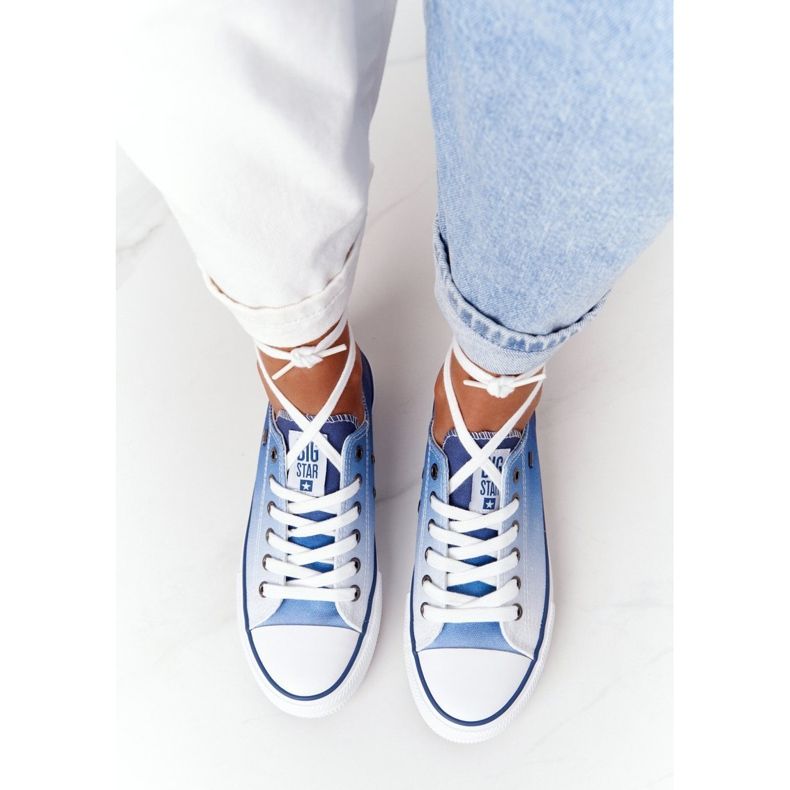 Tênis feminino Big Star HH274129 Ombre azul marinho branco azul-marinho 2