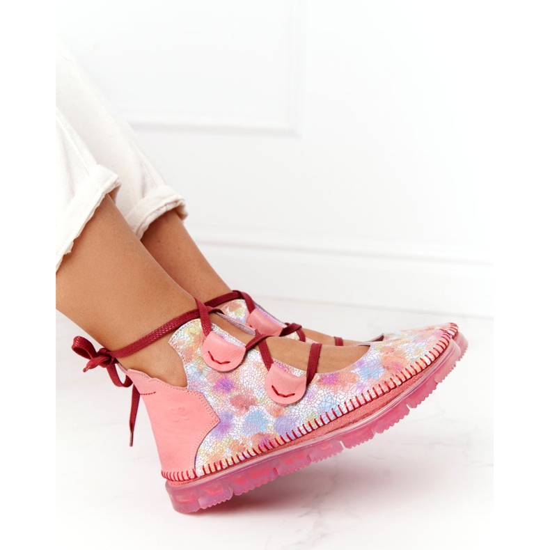 Botas de couro femininas Maciejka Pink 04457-15 azul laranja rosa verde amarelo 5