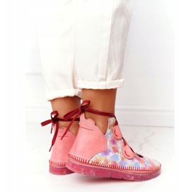 Botas de couro femininas Maciejka Pink 04457-15 azul laranja rosa verde amarelo 3