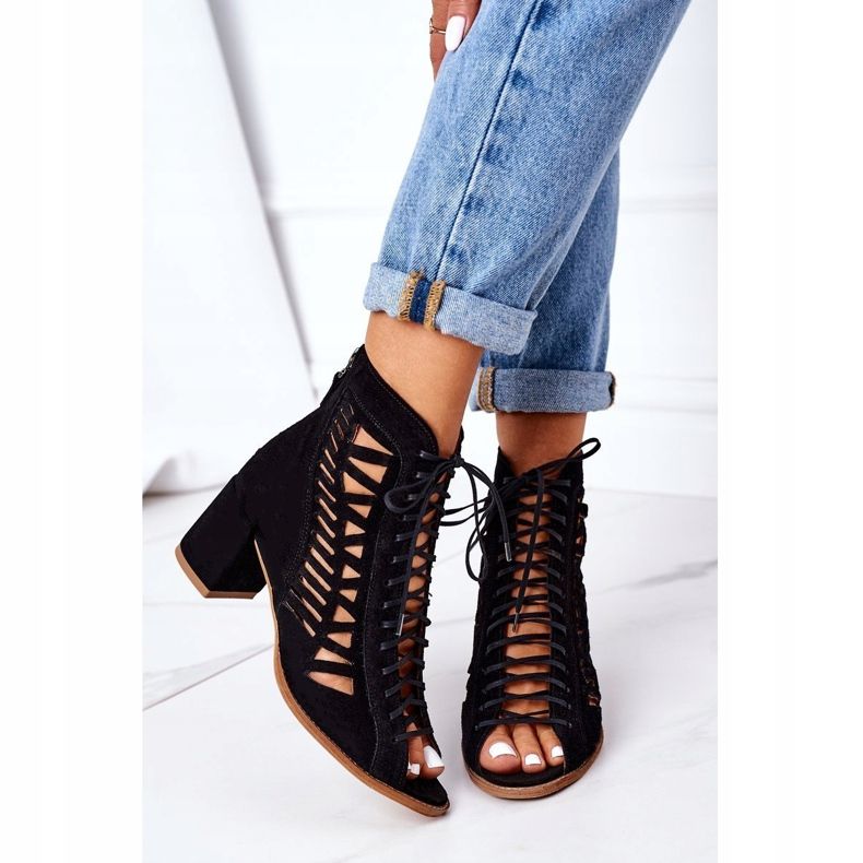 Botas de camurça Openwork Maciejka Vermelho 04040-01 Preto 1