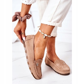 PS1 Mocassim de camurça feminino marrom claro Madelyn bege 2