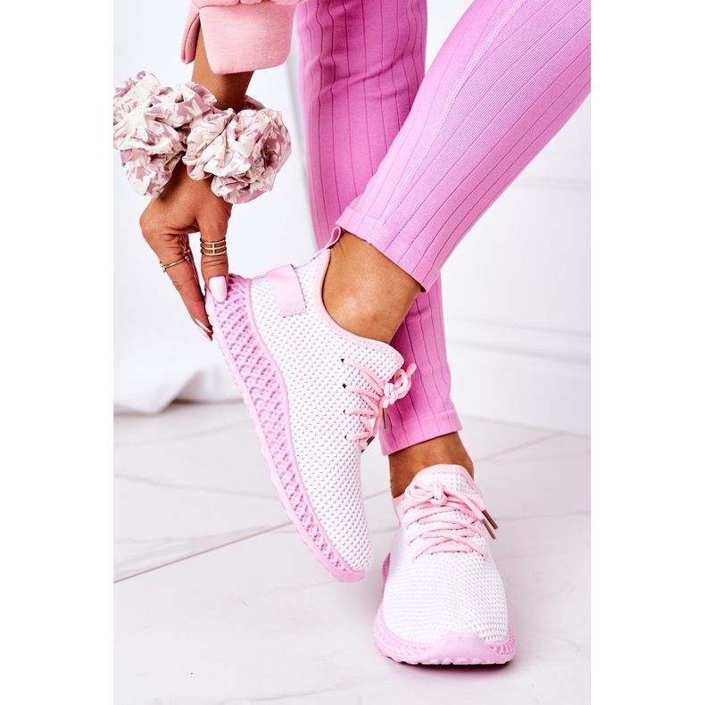 PS1 Sapatos esportivos femininos slip-on rosa claro fugir 2