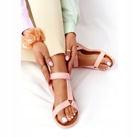 MSMG Sandálias femininas com sola de borracha estranha rosa 4