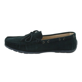 Mocassins femininos de couro American Club JK05 azul 1