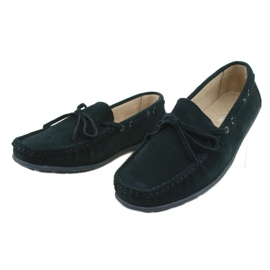 Mocassins femininos de couro American Club JK05 azul 2