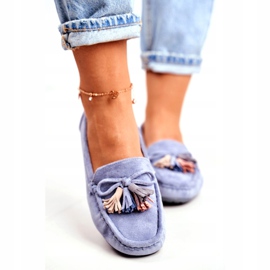 Evento Mocassim feminino camurça 20PB35-2003 azul Donna Mia 4