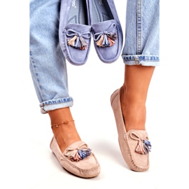 Evento Mocassim feminino camurça 20PB35-2003 azul Donna Mia 2