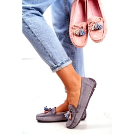 Evento Mocassim feminino camurça 20PB35-2003 azul Donna Mia 1