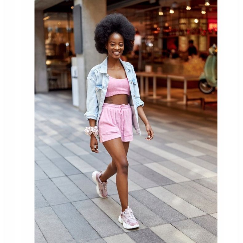 Sapatos esportivos femininos com espuma viscoelástica Big Star HH274258 violeta roxo rosa 1