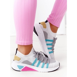 Sapatos esportivos femininos com espuma viscoelástica Big Star HH274531 branco-cinza multicolorido 2 Sapatos esportivos femininos com espuma viscoelástica Big Star HH274531 branco-cinza multicolorido 2