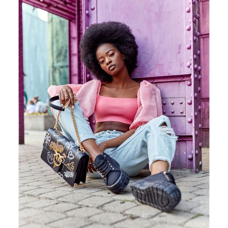 Tênis feminino na plataforma Black Big City Life preto 2