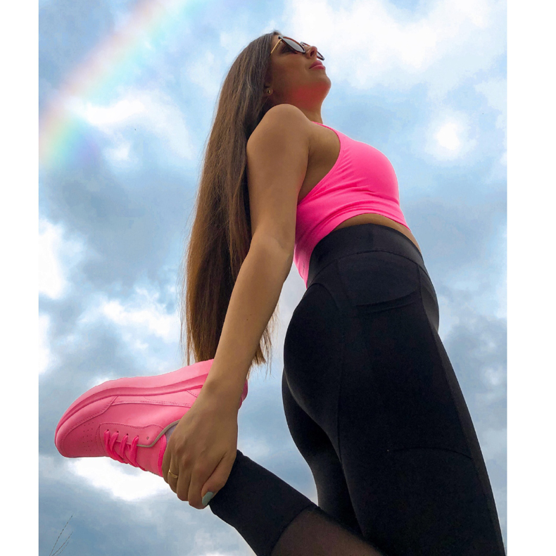 SHELOVET Tênis Classic Eco Couro rosa 2