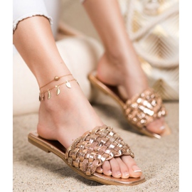 Balada Chinelos com zircônia cúbica dourado 1