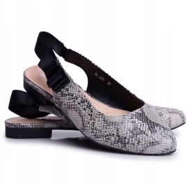 Bailarinas femininas Sergio Leone Grey Snake BL615 Lilon bege preto cinza 5