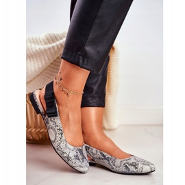 Bailarinas femininas Sergio Leone Grey Snake BL615 Lilon bege preto cinza 1