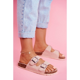 EVE Chinelos femininos em cortiça com fechos rosa Si Senor 3