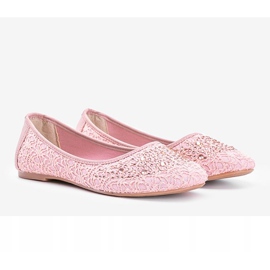 Bailarinas de renda rosa com zircônia cúbica do lado leste 1 Bailarinas de renda rosa com zircônia cúbica do lado leste 1