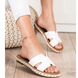 SHELOVET Chinelos Casuais Brancos 1