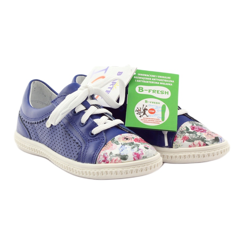 Sapatos de menina flores Bartek 15524 branco roxo azul rosa verde 4