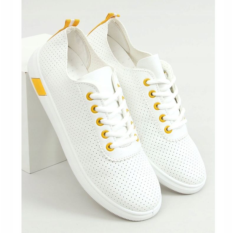 Tênis feminino branco e amarelo LA42 Amarelo 1