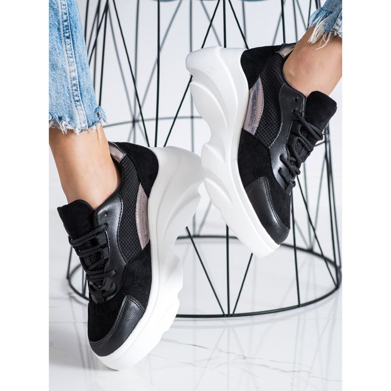 Seastar Tênis pretos na plataforma 2