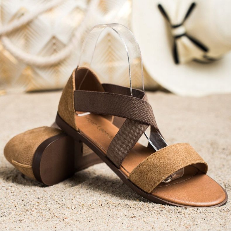 Sandálias Deslizantes Confortáveis ​​por Sergio Leone marrom 1